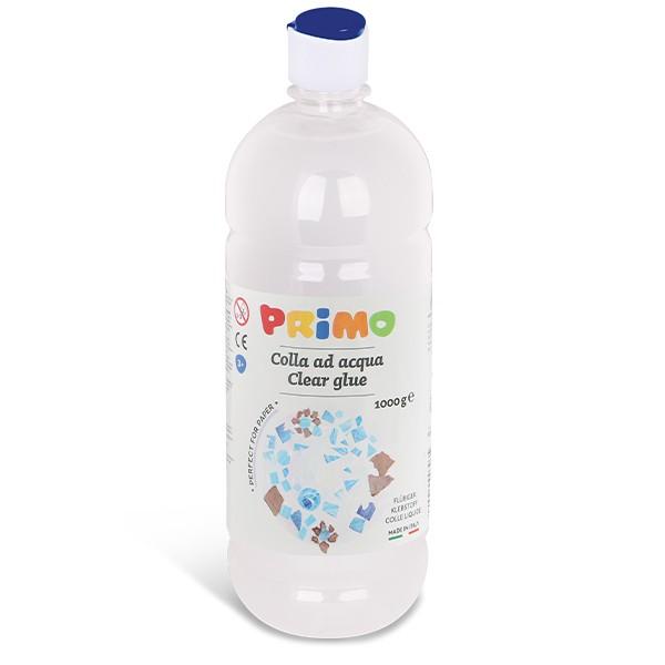 Water-based glue, 1000 ml bottle with flow-control cap.