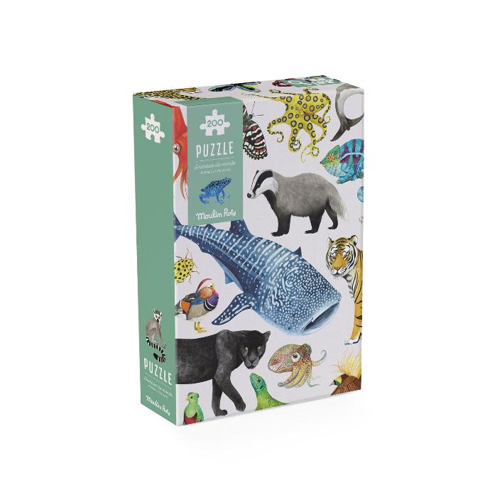 Puzzle Los animales del mundo (200 piezas) Tout autour du monde